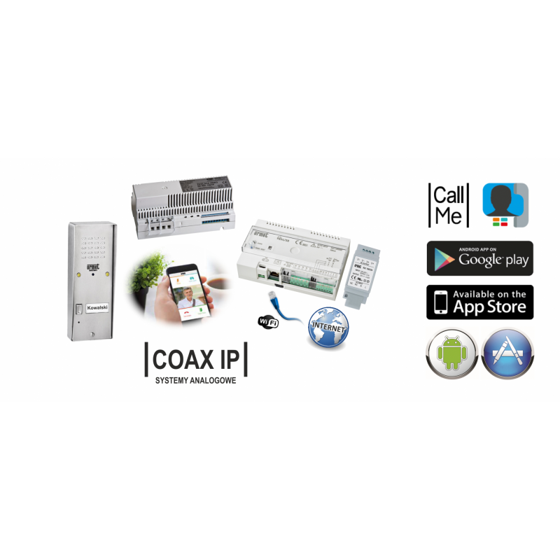 URMET zestaw wideodomofonowy analogowy COAX IP z przekierowaniem rozmów na urządzenia mobilne Android/iOS 5025/1VD-IP
